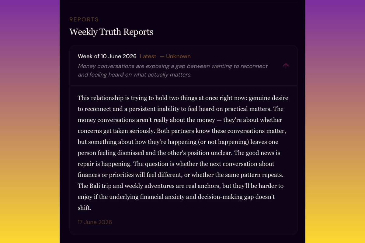 Chaegim Together weekly truth report